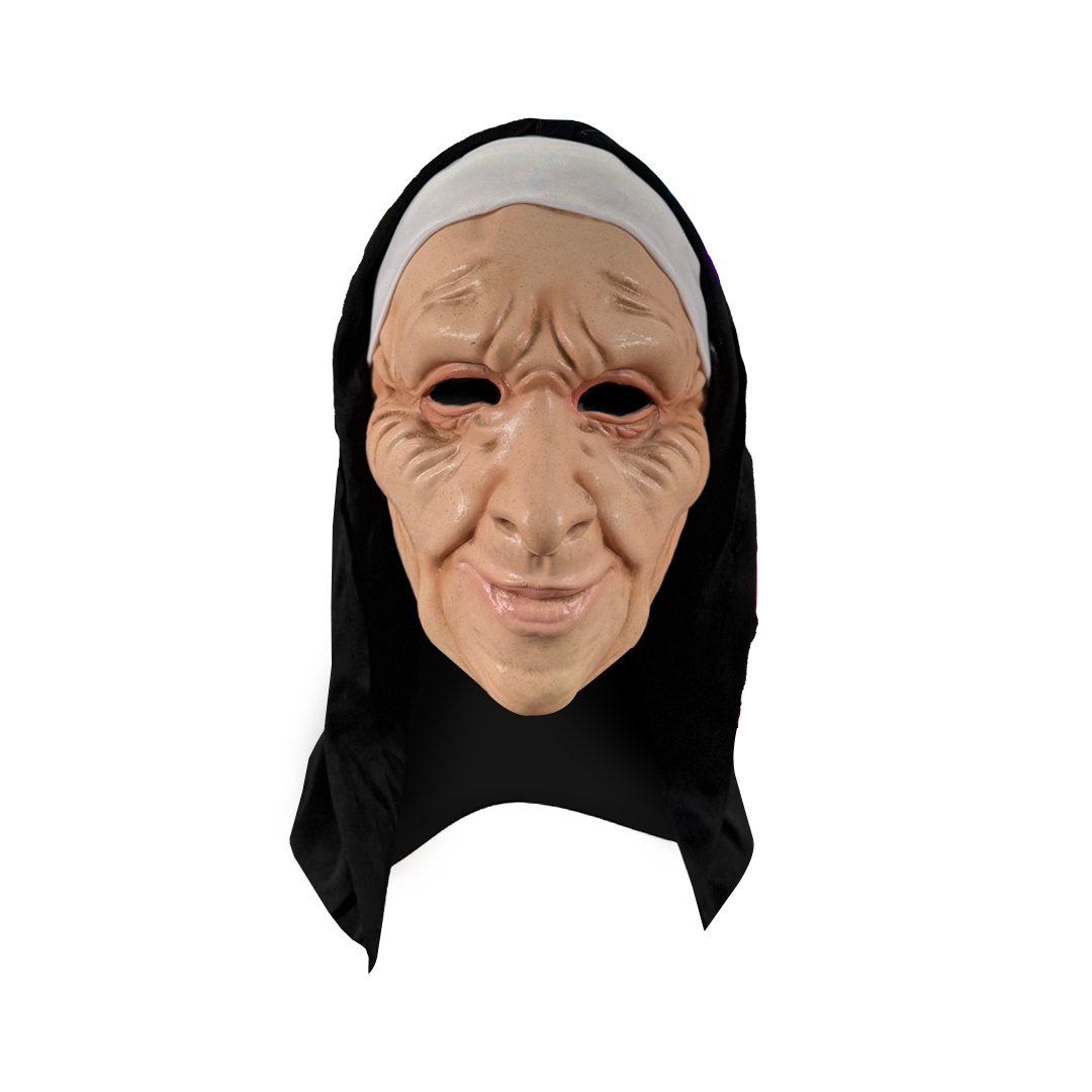 Scary Nun Robber Halloween Mask – Creepy Halloween Heist Mask for Horror Cosplay & Costume