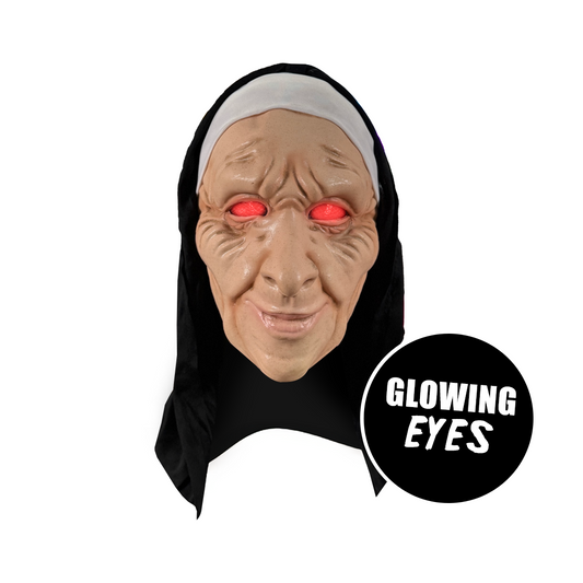 Scary Nun Robber Halloween Mask – Creepy Halloween Heist Mask for Horror Cosplay & Costume