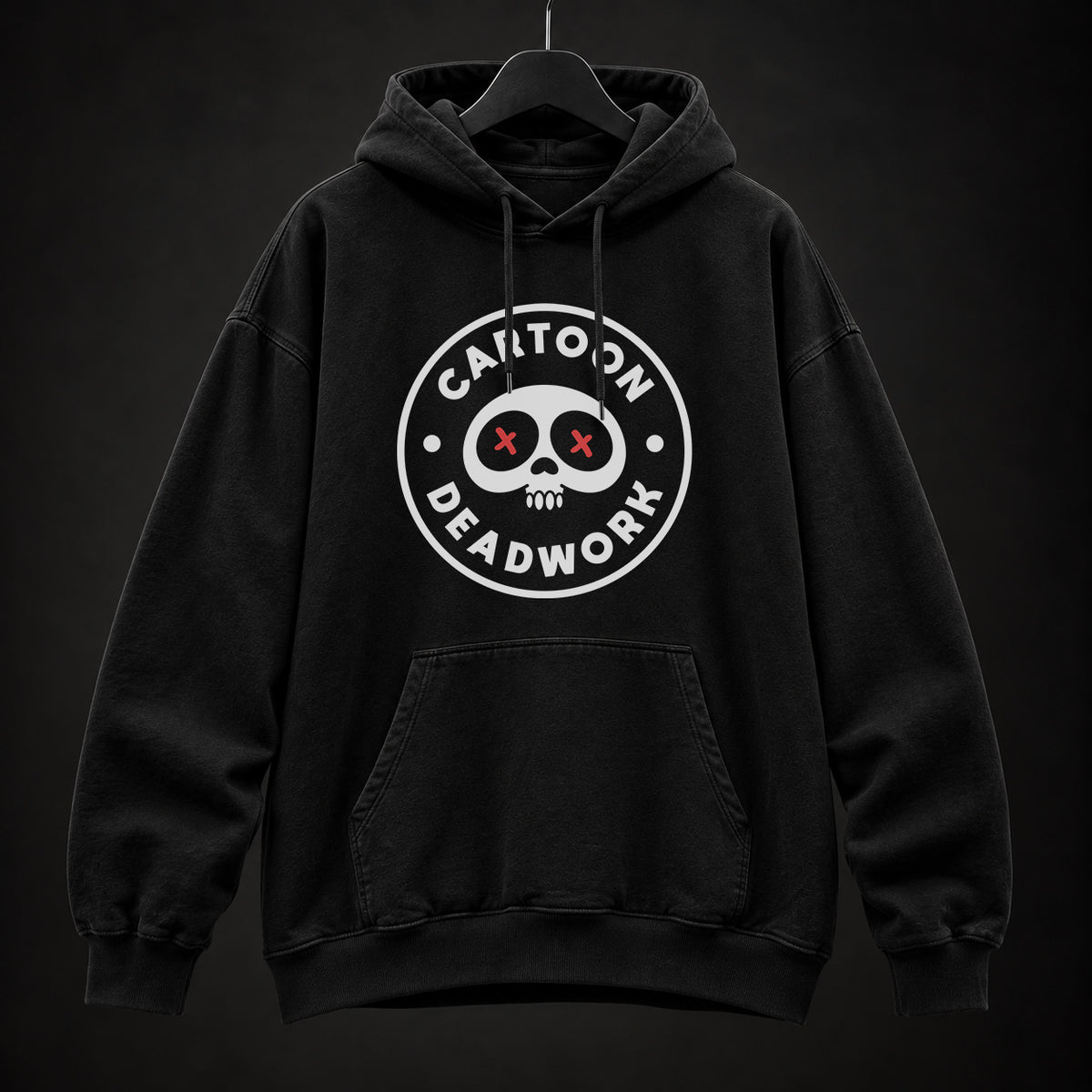 Cartoon Deadwork black logo hoodie