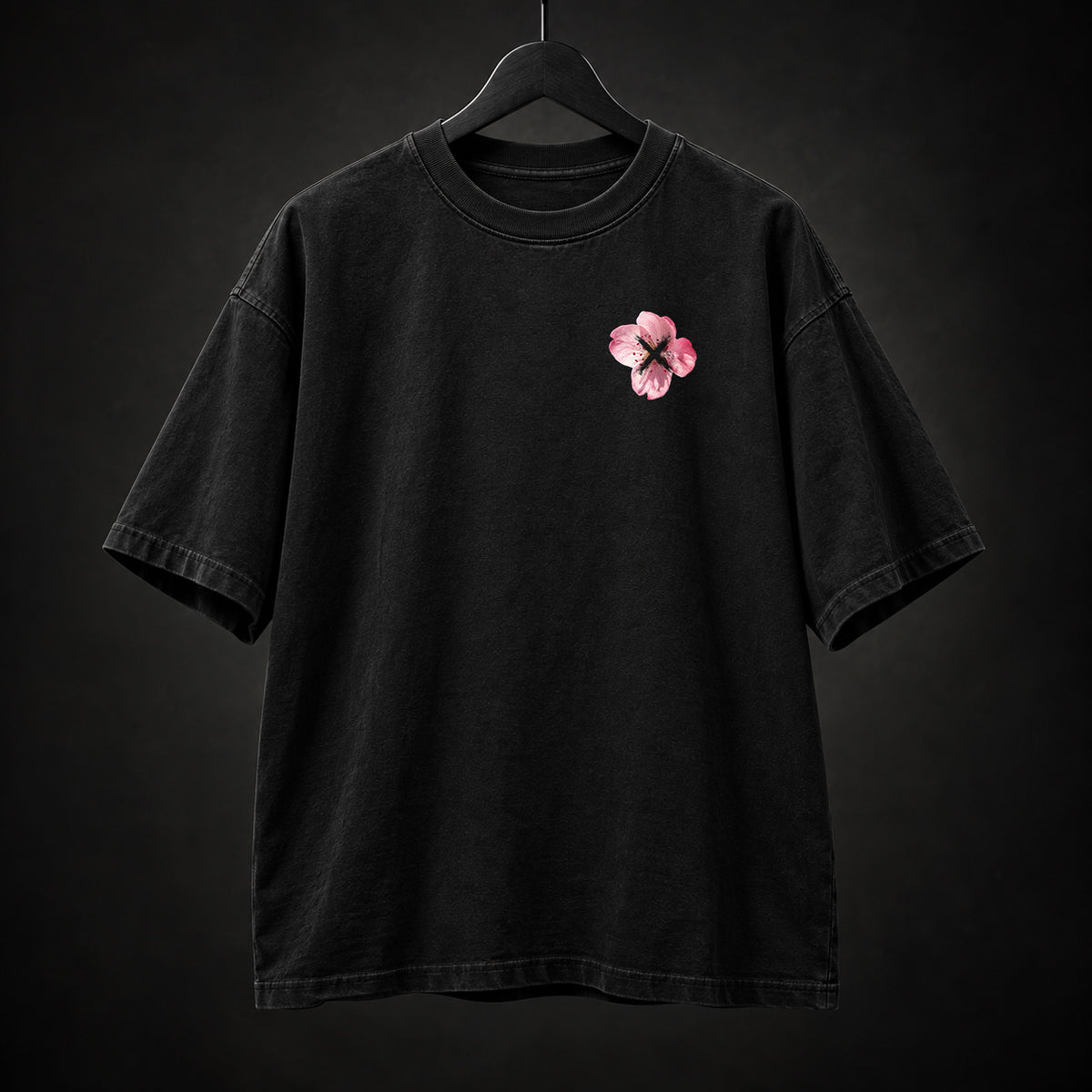 Nightmare Bloom washed black graphic T-shirt - front