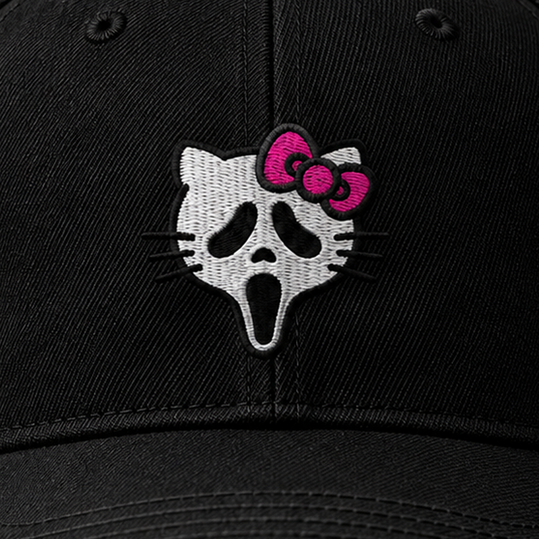 Nightmare Bloom embroidered black snapback - embroidery detail
